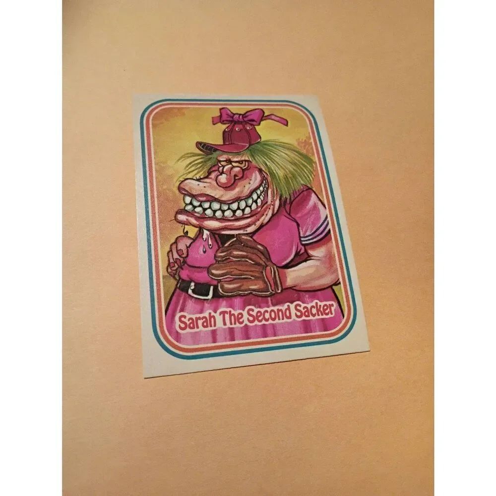 1988 Leaf Awesome All Stars Trading Card 22 Sarah Second Sacker Baseball Parody
